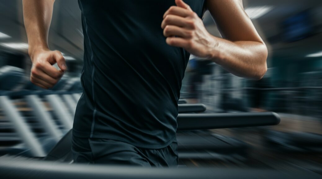 A runner sprinting in place on a treadmill — execution flow stalled despite task speed.